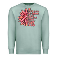 Seafoam pink sunflower and cancer ribbon breast cancer Premium Sweatshirt - MaliasSmallBusiness