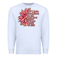 White pink sunflower and cancer ribbon breast cancer Premium Sweatshirt - MaliasSmallBusiness