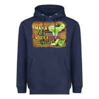 Navy mama cita needs a margarita Heavyweight Hoodie - Jasminsmagicworld
