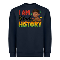 Navy i am black history with afro black boy Heavyweight Sweatshirt - texasbilliewilder