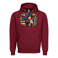 Burgundy 4th of july cow Zipper Hoodie - Jasminsmagicworld