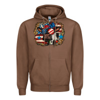 Chestnut 4th of july cow Zipper Hoodie - Jasminsmagicworld
