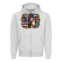 Dove Grey 4th of july cow Zipper Hoodie - Jasminsmagicworld