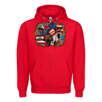 Red 4th of july cow Zipper Hoodie - Jasminsmagicworld