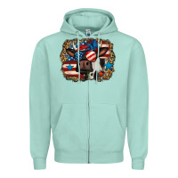 Seafoam 4th of july cow Zipper Hoodie - Jasminsmagicworld
