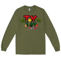 Army Green texas summer Long Sleeve Tee - CowhideDigitalArt