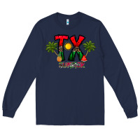 Navy texas summer Long Sleeve Tee - CowhideDigitalArt