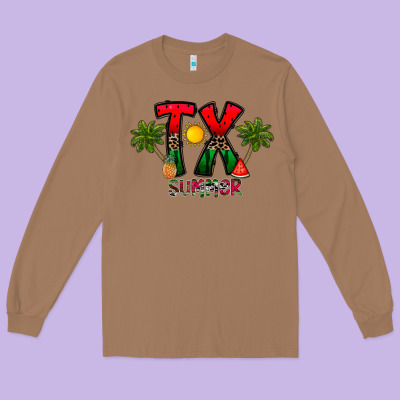 Texas Summer Long Sleeve Tee Designed By Cowhidedigitalart