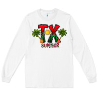 White texas summer Long Sleeve Tee - CowhideDigitalArt