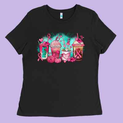 Breast Cancer  Coffee Cups Ladies Tee Designed By Adodesignshop