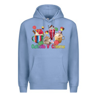 Colony Blue cafecito y chisme coffee cups Premium Hoodie - MaliasSmallBusiness