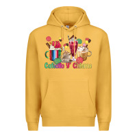 Mustard cafecito y chisme coffee cups Premium Hoodie - MaliasSmallBusiness