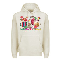 Oatmeal Heather cafecito y chisme coffee cups Premium Hoodie - MaliasSmallBusiness