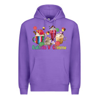 Purple cafecito y chisme coffee cups Premium Hoodie - MaliasSmallBusiness