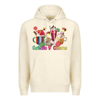 Sandshell cafecito y chisme coffee cups Premium Hoodie - MaliasSmallBusiness