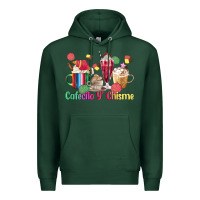 Sports Green cafecito y chisme coffee cups Premium Hoodie - MaliasSmallBusiness