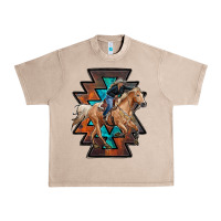 French Oak cowgirl with aztec Urban Heavy Tee - RanaPortraitStore