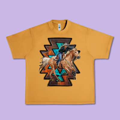 Cowgirl With Aztec Urban Heavy Tee Designed By Ranaportraitstore