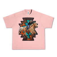 Salmon cowgirl with aztec Urban Heavy Tee - RanaPortraitStore