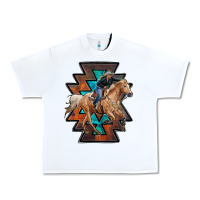 White cowgirl with aztec Urban Heavy Tee - RanaPortraitStore