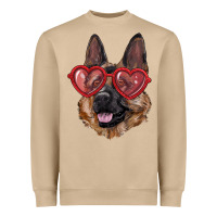 Mushroom German shepherd with love glasses Heavyweight Sweatshirt - RanaPortraitStore