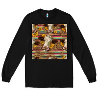 Black western hereford cattle seamless pattern Long Sleeve Tee - HRA Design Shop