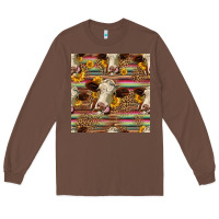 Chestnut western hereford cattle seamless pattern Long Sleeve Tee - HRA Design Shop