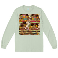 Matcha western hereford cattle seamless pattern Long Sleeve Tee - HRA Design Shop