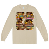 Mushroom western hereford cattle seamless pattern Long Sleeve Tee - HRA Design Shop