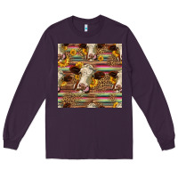 Plum western hereford cattle seamless pattern Long Sleeve Tee - HRA Design Shop
