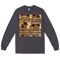 Smoke western hereford cattle seamless pattern Long Sleeve Tee - HRA Design Shop