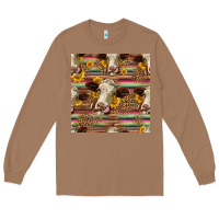 Toasted Coconut western hereford cattle seamless pattern Long Sleeve Tee - HRA Design Shop