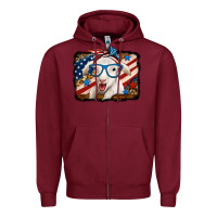 Burgundy 4th of july baby sheep Zipper Hoodie - Jasminsmagicworld