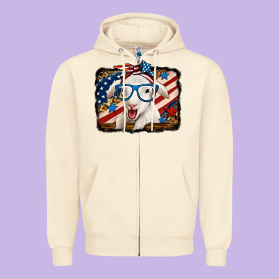 4th Of July Baby Sheep Zipper Hoodie Designed By Jasminsmagicworld