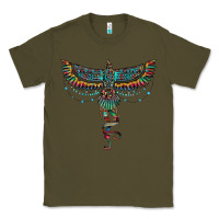 Army Green aztec serape thunderbird Classic Tee - RanaPortraitStore