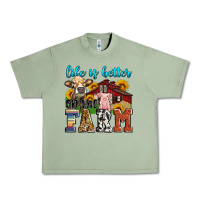 Oil Green life is better on the farm Urban Heavy Tee - Zillion Design Studio