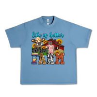 Pebble Blue life is better on the farm Urban Heavy Tee - Zillion Design Studio