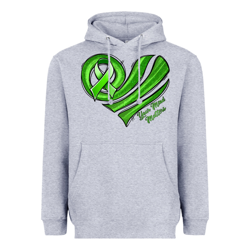 Mental Health Awareness Heart Heavyweight Hoodie by Jasminsmagicworld | Teevron