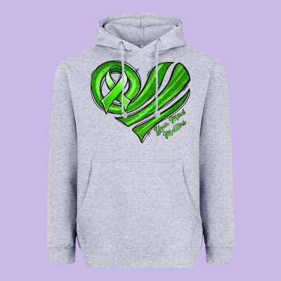 Mental Health Awareness Heart Heavyweight Hoodie Designed By Jasminsmagicworld
