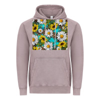 Vintage Zinc Daisy and sunflower Vintage Hoodie - RanaPortraitStore