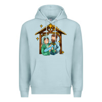 Blue Mist jesus newborn oh holy night Premium Hoodie - MaliasSmallBusiness