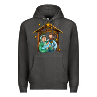 Charcoal Heather jesus newborn oh holy night Premium Hoodie - MaliasSmallBusiness