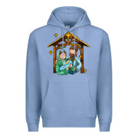 Colony Blue jesus newborn oh holy night Premium Hoodie - MaliasSmallBusiness