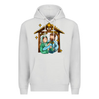 Dove Grey jesus newborn oh holy night Premium Hoodie - MaliasSmallBusiness