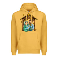 Mustard jesus newborn oh holy night Premium Hoodie - MaliasSmallBusiness