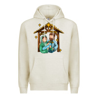 Oatmeal Heather jesus newborn oh holy night Premium Hoodie - MaliasSmallBusiness