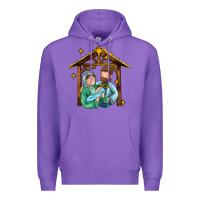Purple jesus newborn oh holy night Premium Hoodie - MaliasSmallBusiness