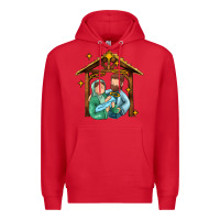 Red jesus newborn oh holy night Premium Hoodie - MaliasSmallBusiness
