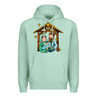 Seafoam jesus newborn oh holy night Premium Hoodie - MaliasSmallBusiness