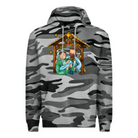 Slate Camo jesus newborn oh holy night Premium Hoodie - MaliasSmallBusiness
